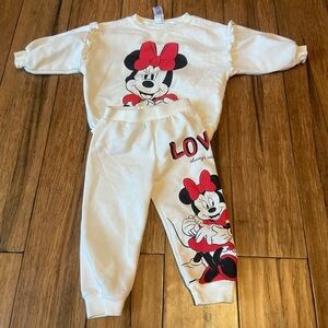 Disney Girls Baby Infant 12 Months Outfit Clothes Minnie Mickey Top & Bottom